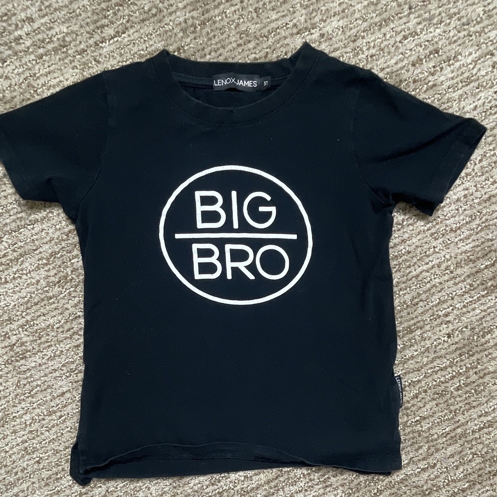Lenox James‎ Unisex Baby & Toddler T-Shirt 5T Black BIG BRO Graphic Crew